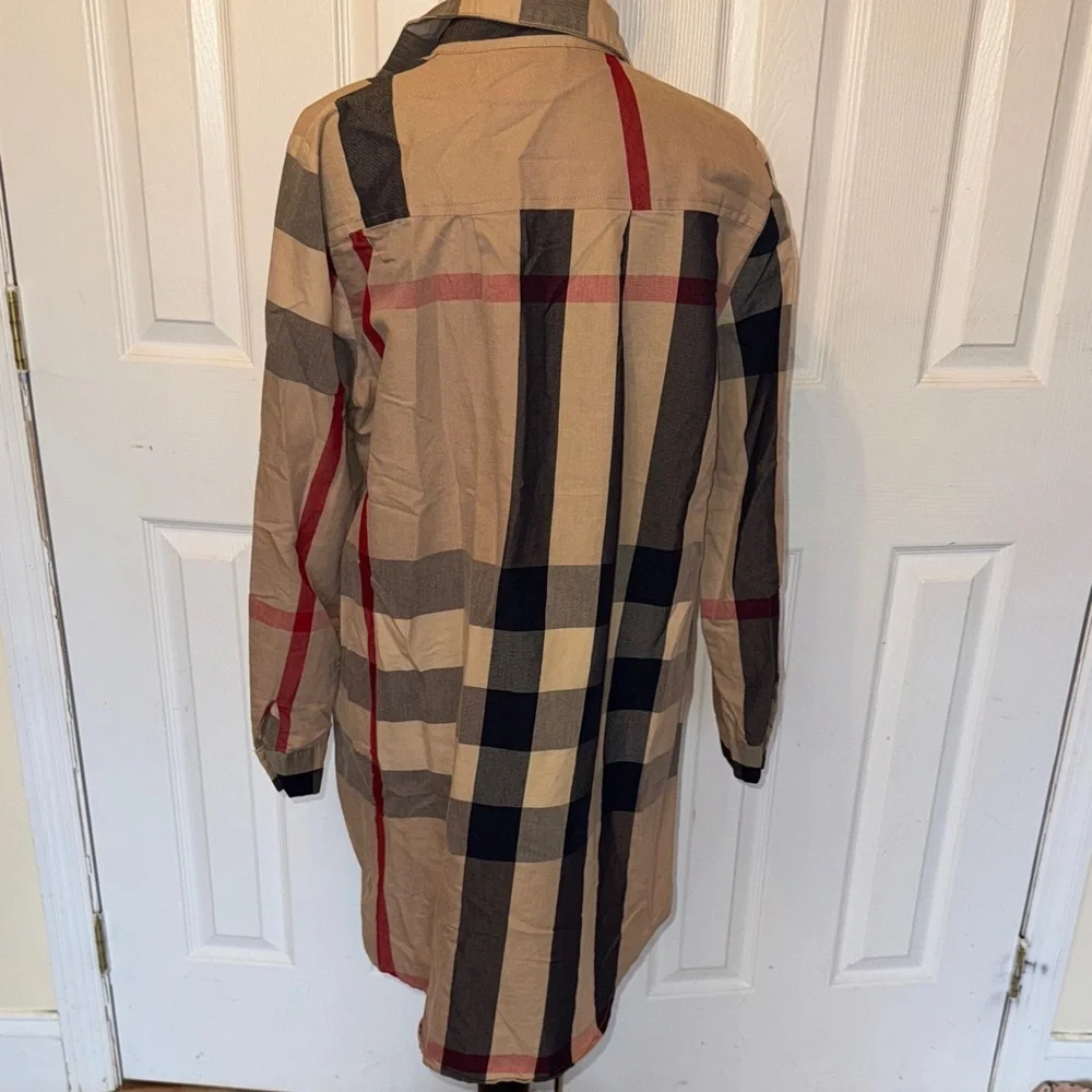 Plaid Button-Up Shirt Dress - Picture 11 of 16